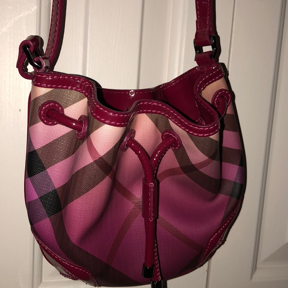 Burberry Pink and Black Checkered Bag